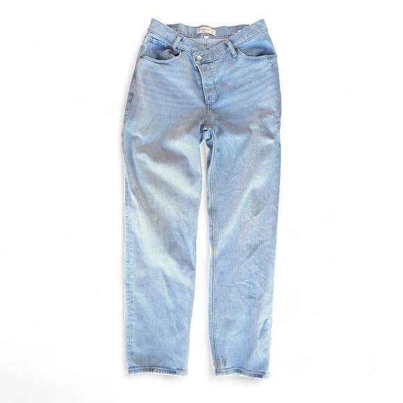 Abercrombie Curve Love Asymmetrical Waist Dad Jeans Light Wash 6 Short - Picture 5 of 14